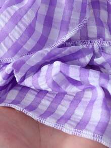 Conjunto de verano de niña con top sin mangas con volantes en la espalda y pantalones - Morado Violeta - Ver 7