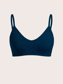 4 piezas de sujetadores cortos con estampado floral sin costuras para mujeres, con tirantes ajustables - Multicolor - Ver 4