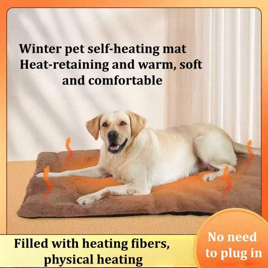 1PC Self-Heating Cat Bed, 5-Layer Insulation Self-Heating Cat Mat, Self-Heating Crate Mat With Soft Sherpa Top, Suitable For Dogs And Cats, Self-Heating Cat And Dog Mattress, Cat Pet Warming Mat - Multicolor - View 1