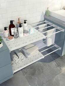 1 件装可调节隔板，适用于衣柜、厨房、浴室 - 节省空间的可伸缩隔板，无需钻孔