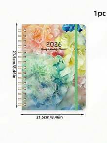 2026 Weekly & Monthly Planner, Jan 2026 - Dec 2026, Large 8.5" X 6.1" Spiral Bound Calendar, 70Sheets/140 Pages Thick Paper, Elastic Strap, Inner Pocket, Monthly Tabs, Dual Coil Binding, Durable Hardcover Notebook For Scheduling, Goal Setting, Notes, Academic & Office Organization, Floral & Animal Cover Designs - A5 - View 7