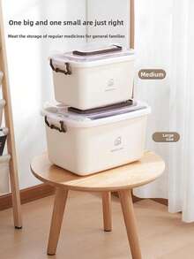 1pc Large-Capacity Double-Layer Home Medical Kit, Simple And Convenient Hand-Held Medication Storage Box, First Aid Kit, Household Storage Box, Emergency Medical And Healthcare Medication Organizer