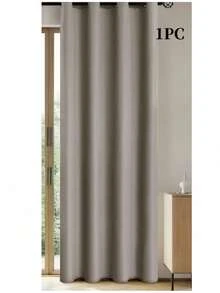 1pc Solid Color Waterproof & Blackout Window Curtain, Modern Simple Heat Insulation Curtain Suitable For Outdoor, Bedroom, Living Room Decoration Gifts Birthday Graduation