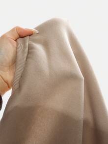 SHEIN Girlism 少女休闲校园街头风字母数字图案圆领卫衣搭配褶皱阔腿直筒裤针织运动套装，杏色返校装 - 杏色 - 查看 14