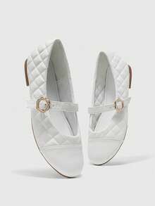 CUCCOO BIZCHIC Women's Buckle Design Casual Fashionable Flat Shoes - White - View 10