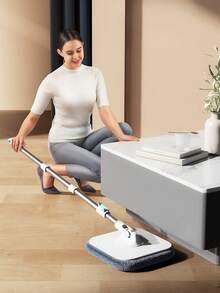 易拧干旋转拖把地板清洁工具 360°旋转家用长柄干湿两用拖把，适用于家庭厨房浴室清洁，快速干燥高效拖地系统 - 預設 - 查看 13