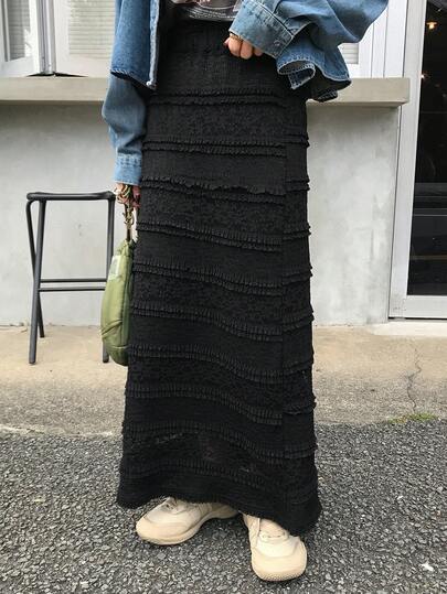 FRIFUL 女性用無地カジュアルコミューター多用途スカート ロングスカート