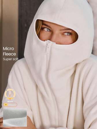 GLOWMODE Micro Fleece Snow Glow Soft Plush Warm Lightweight Adjustable Drawstring Hem Half-Zip Hoodie Holiday Christmas Autumn Winter Outdoors Daily Casual Wear