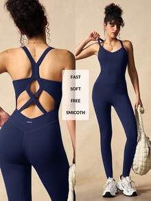 VARSIVA 女士休闲运动健身跑步连体服 - 藏蓝色 - 查看 9