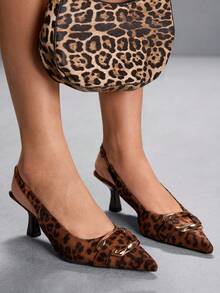 CUCCOO SZL Tacones altos elegantes y versátiles de estampado de leopardo para uso diario - Multicolor - Ver 7