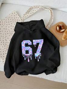 SHEIN 少女抓绒卫衣 - 黑色 - 黑色 - 查看 3