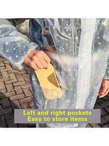 女士透明雨衣套装，含连帽外套和裤子 - 简约、时尚、休闲，适合日常穿着。 - 白色 - 查看 7