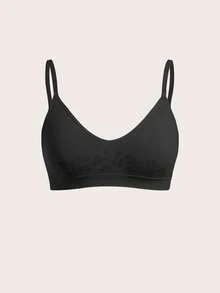 4 piezas de sujetadores cortos con estampado floral sin costuras para mujeres, con tirantes ajustables - Multicolor - Ver 3