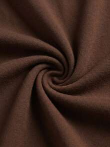 SHEIN ICON Kaos Wanita Kasual Warna Polos Leher Bulat Lengan Pendek Potongan Pas Badan, Cocok untuk Musim Panas dan Musim Semi - Coffee Brown - View 4
