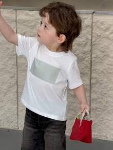 DAZY 男童休闲圆领短袖上衣 - 白色 - 查看 3