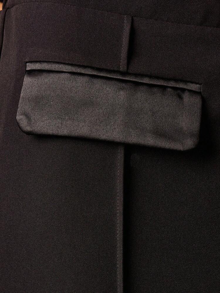 High Waist Cropped Flare Pants With Satin Pockets