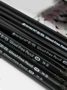 All Black HB Triangular Office Business Pencil, All Black Office Triangular Rubber Friendly Dazzling Black Writing Pen, Suitable For Office, Study, And School Season Gifts - Multicolor - View 5