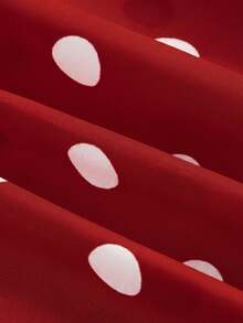 SHEIN MOD 女士波点抹胸长裙，简约时尚，适合夏季穿着。 - 紅色 - 查看 4