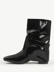 CUCCOO CHICEST Giày bốt cao gót giữa bắp chân, màu trơn, thường ngày, đa năng, thời trang dành cho nữ - màu đen - Xem 12