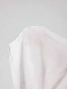 Solflare 大码休闲纯色长袖衬衫 - 白色 - 查看 8