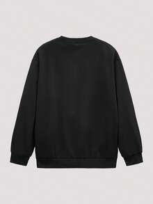 Open Phase 男士落肩卫衣（不含衬衫），适合秋冬夏季穿着 - 黑色 - 查看 2