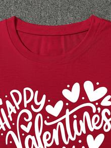 Manfinity Dauomo Tee-shirts de couple pour la Saint-Valentin, le meilleur cadeau de la Saint-Valentin, un cadeau parfait pour votre bien-aimé, convient à la fois pour la Saint-Valentin et le Nouvel An. - Rouge - Voir 4