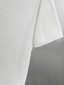 Manfinity Homme Men's Casual Solid Color Button-Up Polo Shirt - White - View 4