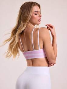 Sovereign Charm Biustonosz sportowy do codziennego fitnessu w kontrastowym kolorze dla kobiet - Różowy - Zobacz 2