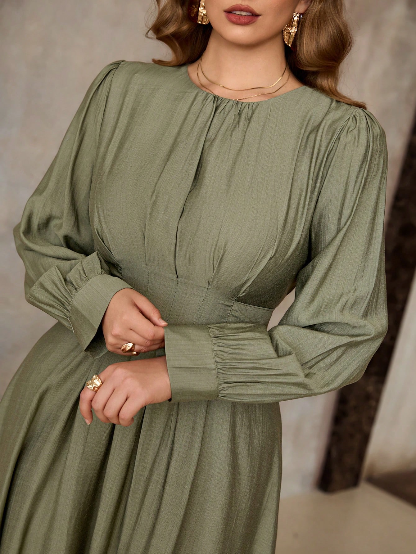 Roveilla فستان نسائي كبير الحجم ذو طراز فرنسي أنيق...