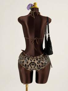 Bonvoyette 3pcs Sequin Trim Bikini Set, Sexy Swimsuit With Briefs For Beach Party, Summer - Multicolor - View 5