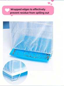 1pc Birdcage Cover, Splash-Proof Mesh Netting With Embroidered Patterns For Parakeet Cage - White - View 5