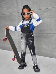 Young Boy Urban Street Cool Distressed Vintage Washed Black Denim Elastic Skinny Bib Jumpsuit Overalls Pants Fall Winter Spring Summer,For Boys Fall/Winter Dailywear Outfits,Boys Streetwear Outfits,Boys Christmas Outfits,Boys New Year Outfit,Thanksgiving Outfit For Boys,Stylish Clothing Collection,Winter Jeans,Toddler Jeans,Warm Jeans,Summer Jeans,Black Jeans For Baby,Casual Outfits For Boys,Embroidered Jeans,2000s Outfits For Boys - Black - View 6