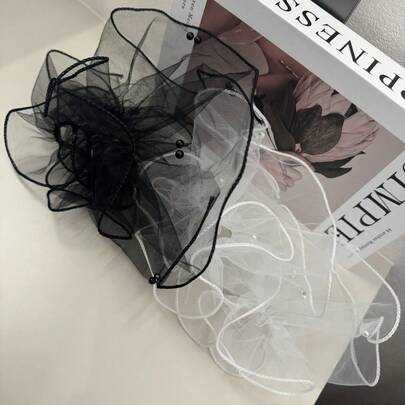 1件美甲摄影袖套，新娘婚礼短袖，网纱手套，伴娘手腕花袖套，美甲配件，摄影道具