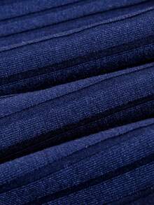 Souflis Souflis Unisex Baby Navy Ribbed Polo Neck T-Shirt, Suitable For Babies To Wear In All Occasions In Summer, Navy Is A Versatile All-Match Choice For Baby In Summer