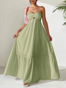 MainGRL Váy phong cách Bohemian màu xanh lá cây chanh, phù hợp cho kỳ nghỉ xuân/hè - Màu xanh chanh - Xem 7