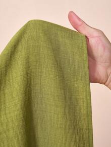 Zivah 2026春夏波西米亚风可调节吊带连衣裙，扭结设计，A字廓形，收腰，绿色亚麻褶皱面料 - 綠色 - 查看 9