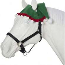 1pc Christmas Elf Horse Hat Equestrian Supplies Christmas Horse Hat Double Ear Design Christmas Gift Christmas Photo Christmas Gift For Ponies