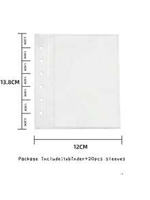 Sổ đựng bưu thiếp/thẻ ghim bìa cứng A5/A7 bằng chất liệu PU, màu trắng xanh lá cây, thích hợp cho năm học mới. - trắng - Xem 7