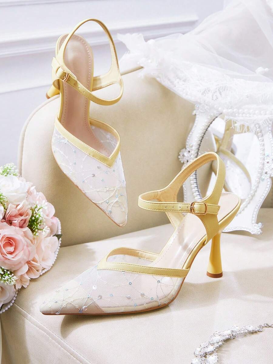 CUCCOO HITCHD Damen Spitzschuh Pailletten Design modische glamouröse High Heel Pumps