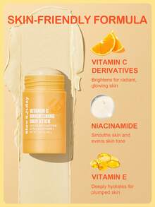 SlowSunday Vitamin C Brightening Skin Stick, With Vitamin C, Vitamin E & Niacinamide, Improve Dullness, Brightening, Smooth The Skin, Even Skin Tone, For The Underarms, Knees, Elbows & Bikini Line, Cozy Winter Styles, Suitable For Winter, Y2K, For Valentine's Day, Valentines Gift, Valentines Day Gift, Ideal For Party - White - View 4