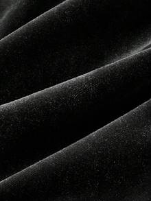 SHEIN MOD 酒红色丝绒腰带连体裤