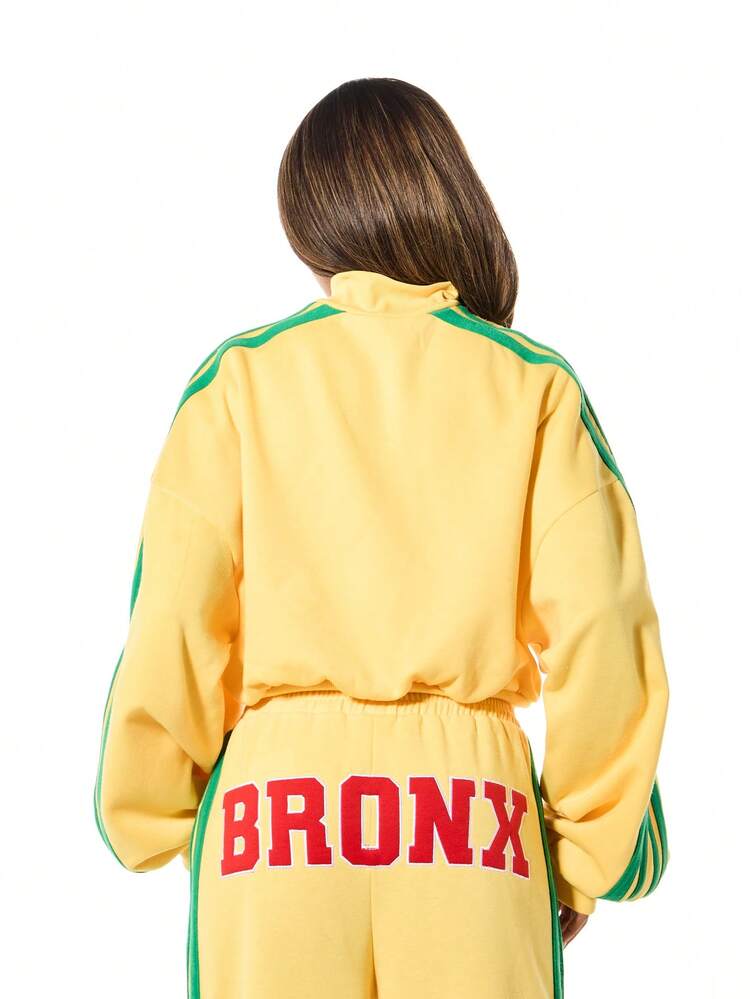 SUMWON WOMEN Oversized Zip Through Track Top With Contrast Stripes