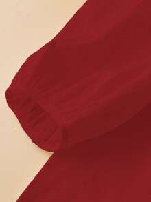 GlowEve Áo cánh tay ngắn thêu cổ chữ V màu trắng dành cho nữ - Màu Hoa hồng đỏ - Xem 4