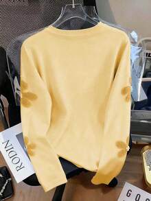 Resyla 花卉珍珠印花圆领仿珍珠数码印花女式印花T恤 - 彩色 - 查看 2