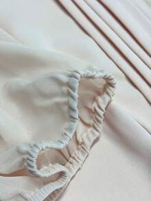 Franclia Đầm voan tay ngắn xếp ly cổ tròn cổ chữ V đính ngọc trai thanh lịch dành cho nữ, thích hợp mặc đi làm và mặc hàng ngày thanh lịch, mùa xuân/hè - Màu be - Xem 6