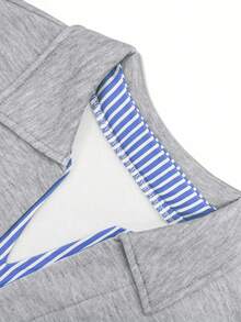 Resyla Women's Half-Zip 2 In 1 Casual Loose Pullover Sweatshirt - Grey - View 4