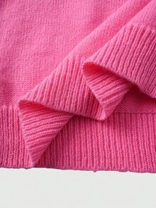 ROMWE MEN Áo khoác cardigan nam dáng rộng, trang trí ngọc trai. - Hồng - Xem 7