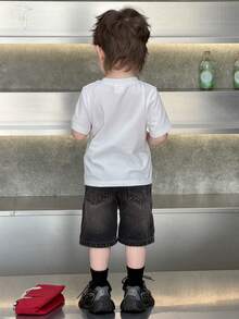 DAZY 男童休闲圆领短袖上衣 - 白色 - 查看 2