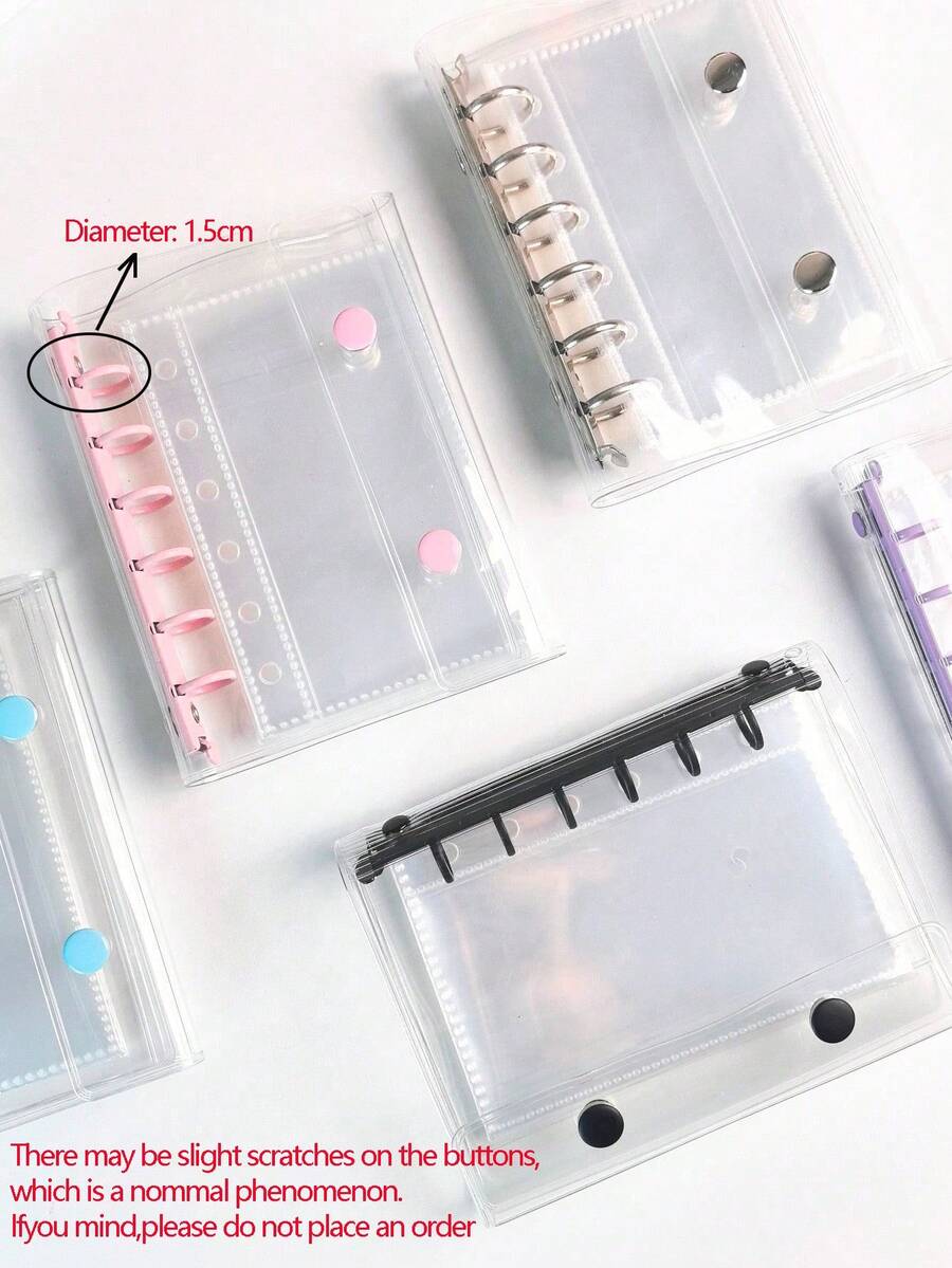 A7 Transparent Portable File Folder With Double Snap Design, Can Store Beautiful Photos, Can Be Used As Photo Album, Money Saving, Stationery, Notebook, Sticker Book, Office Supplies, School Supplies, Back To School - Multicolor - View 1