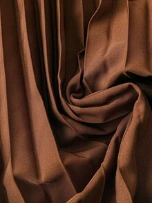 SHEIN PETITE CURVE Plus Size Women Elegant Solid Color Pleated A-Line Brown Skirt, Suitable For Daily Casual Wear In Spring And Autumn - Brown - View 4